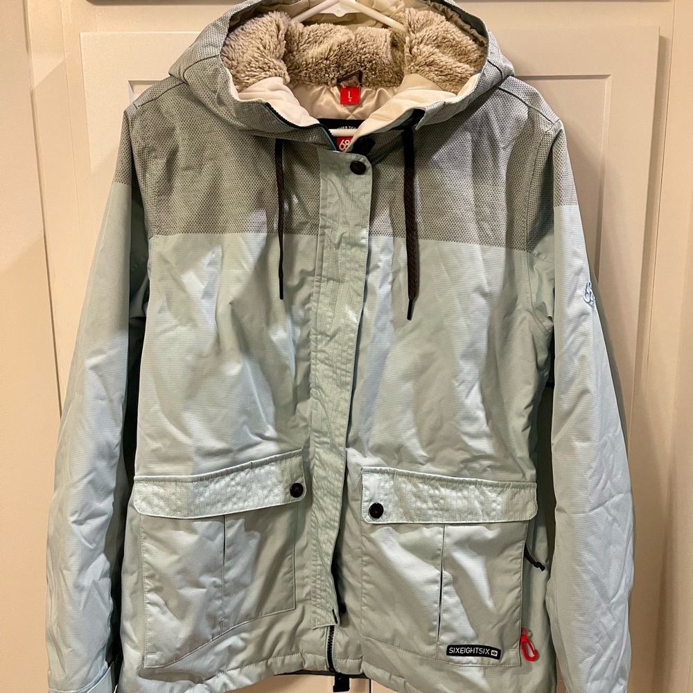 686 Women’s Blue Hooded Ski Snowboard Jacket